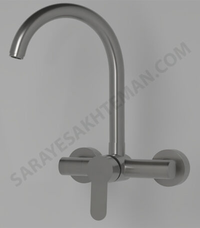 شیر ظرفشویی سینکی دیواری مخلوط استیل 304 حنا استیل ابرش