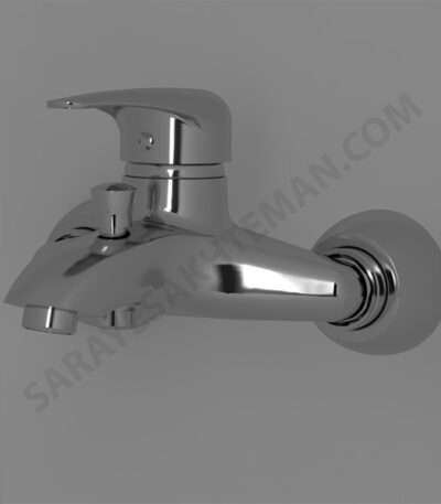 شیرالات شیر دوش یا حمام رز ابرش کروم براق