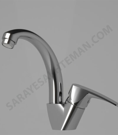 شیرالات شیر دست شور روشویی علم متحرک ریخته گری مدل یاس برند ابرش کروم براق